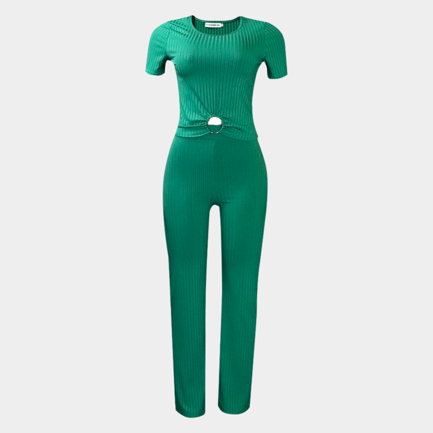Ribbed Two Piece Set with Ring Waist Detail