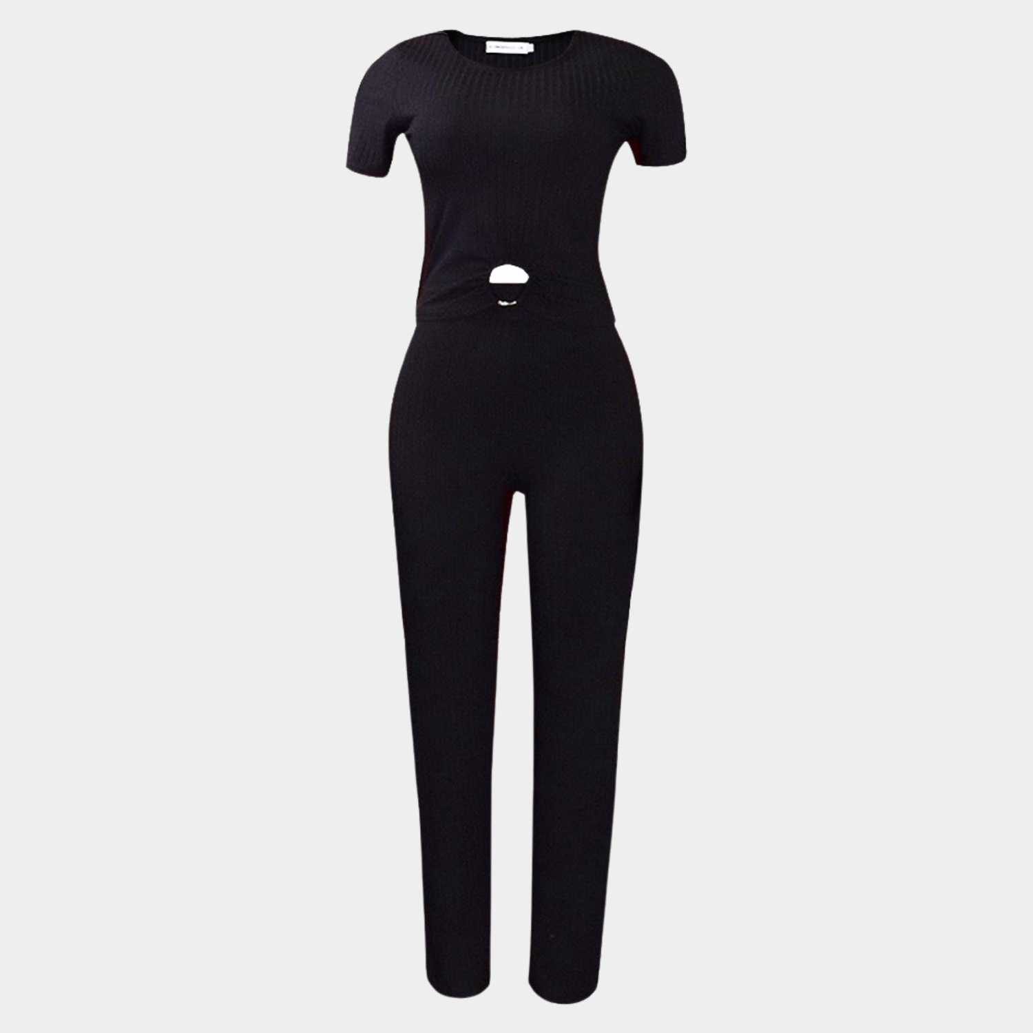 Ribbed Two Piece Set with Ring Waist Detail