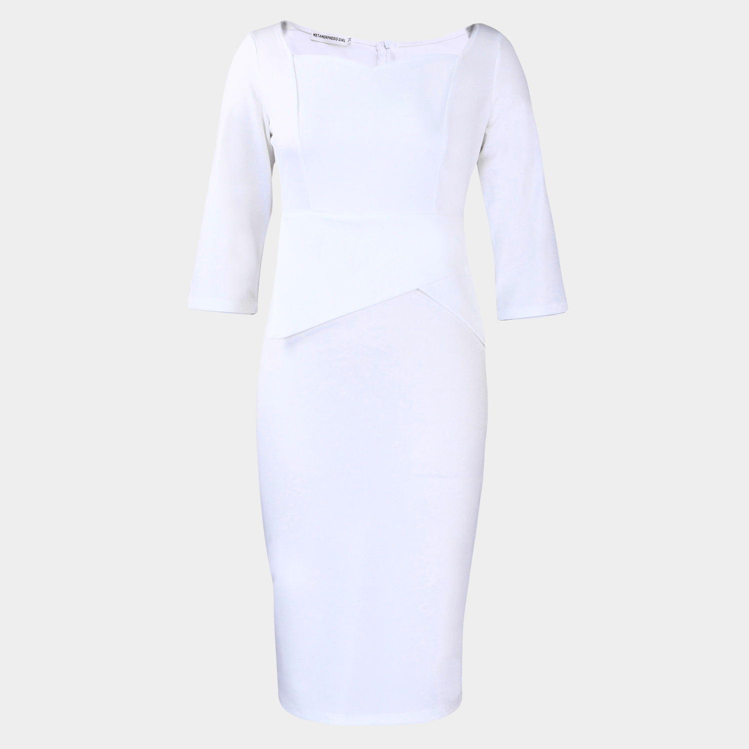 Fitted Midi Dress with Waist Panel
