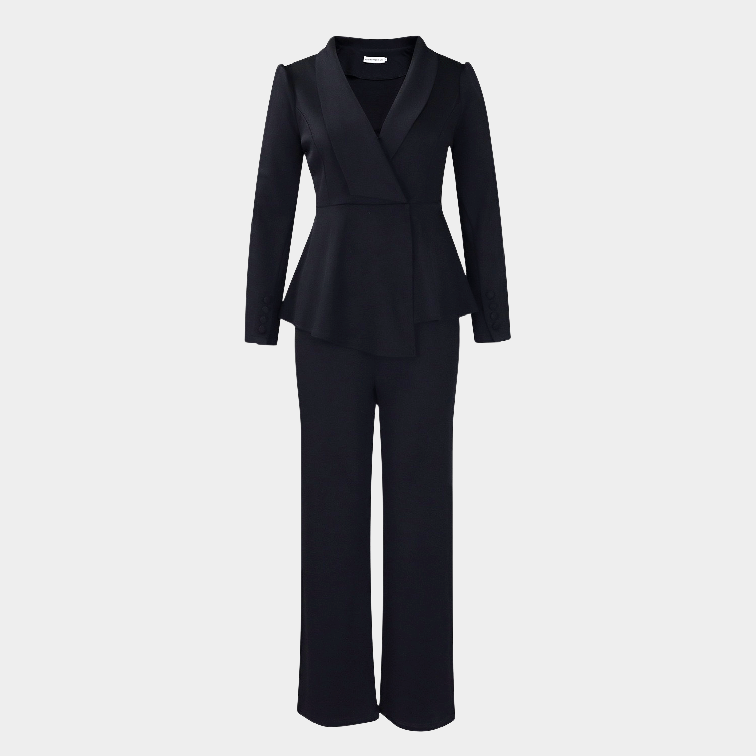 Elegant Tailored Pantsuit with Structured Jacket