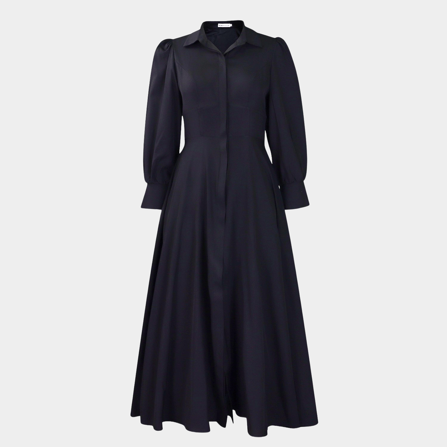 Elegant Buttoned Maxi Dress with Defined Silhouette