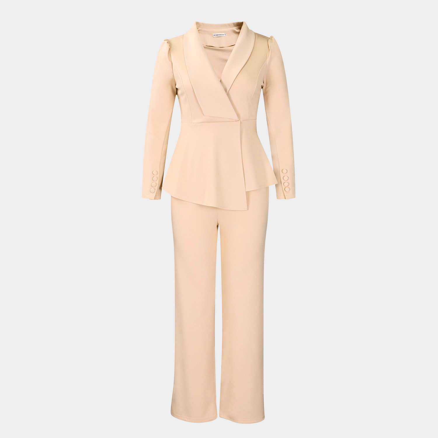 Elegant Tailored Pantsuit with Structured Jacket