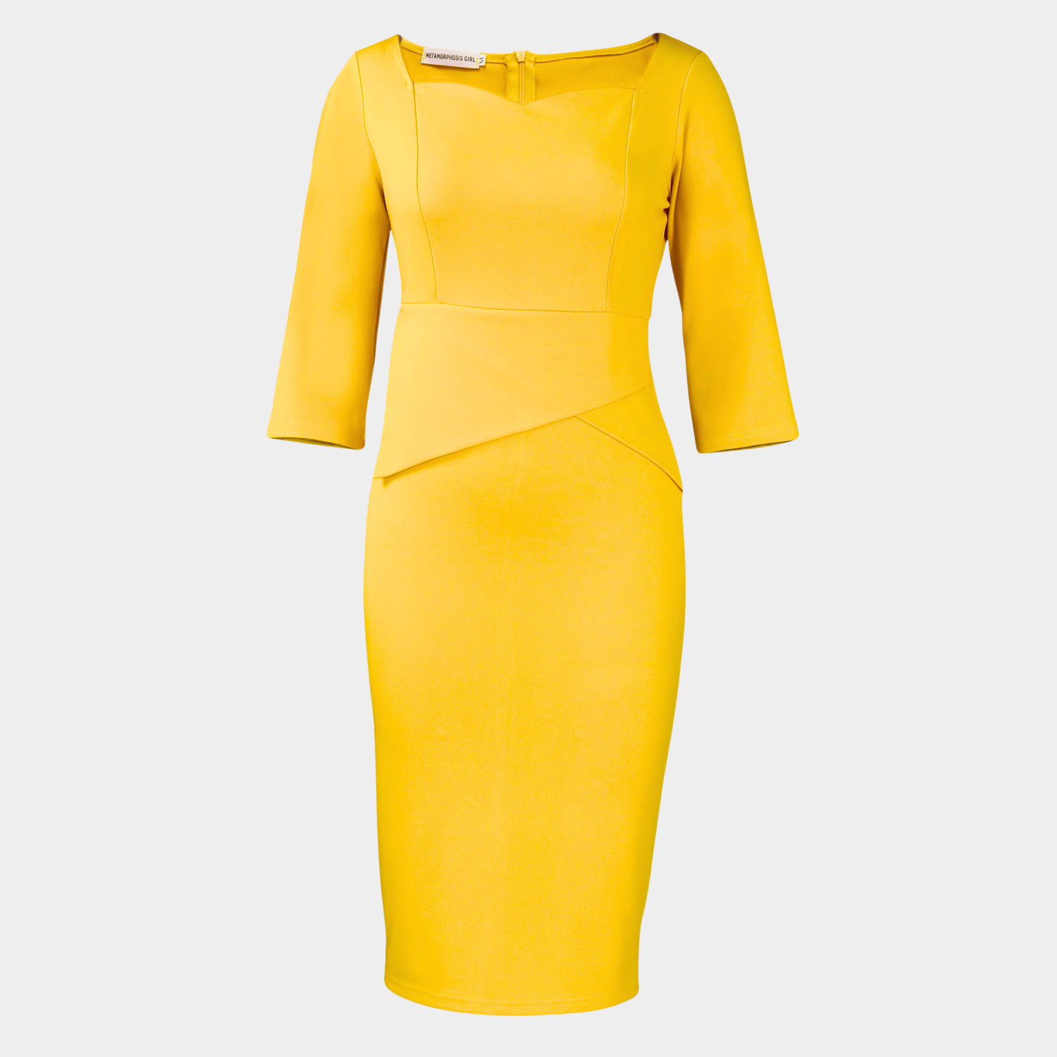Fitted Midi Dress with Waist Panel