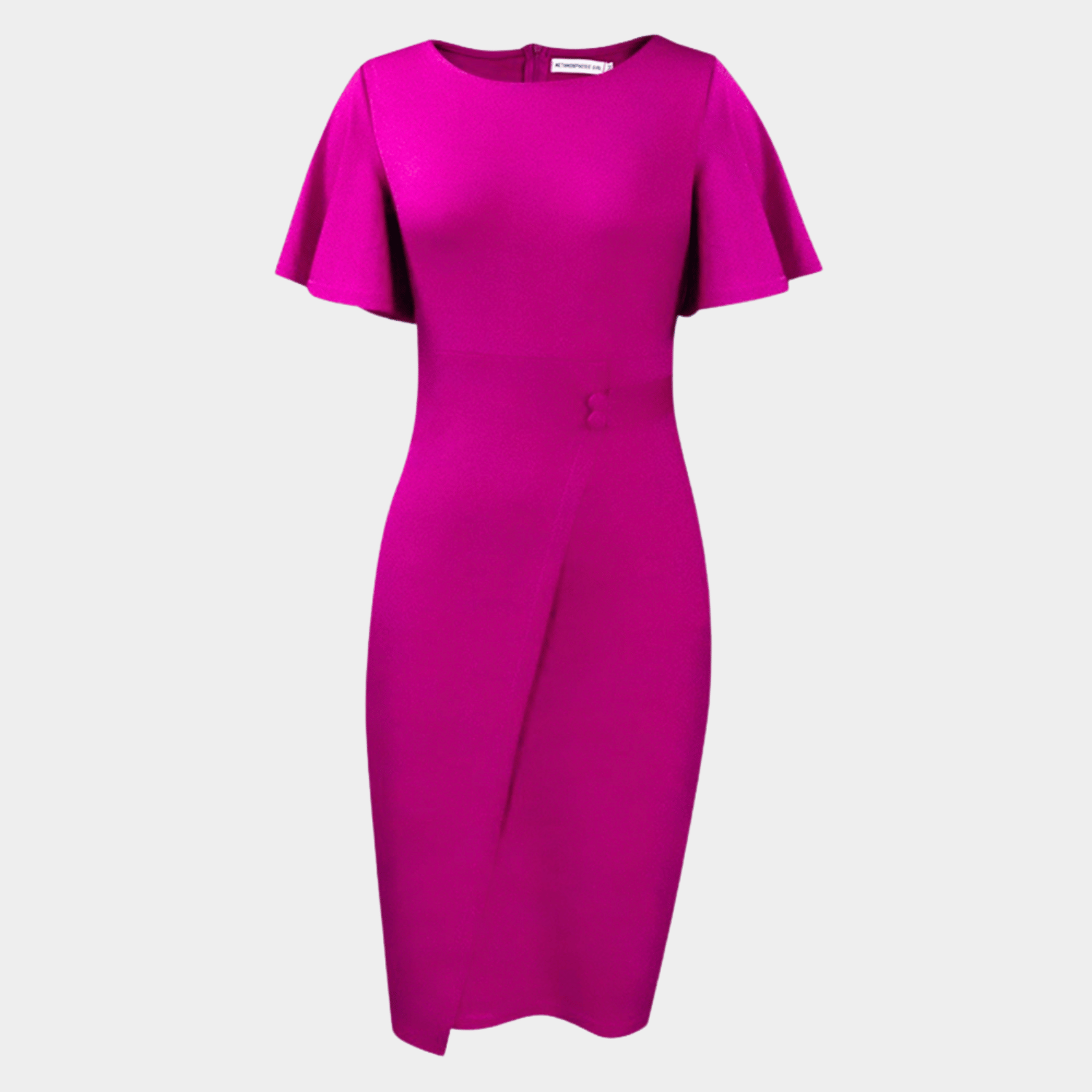 Elegant Body-Shaping Midi Dress with Cape Sleeves
