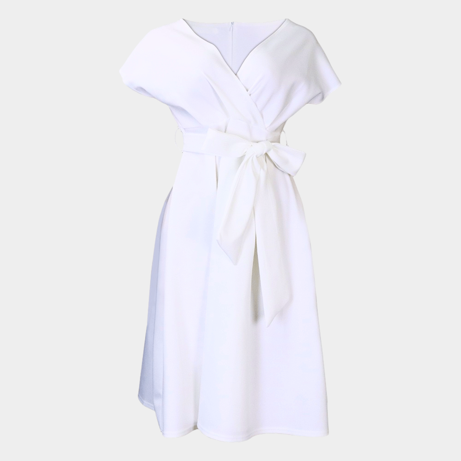 Sculpted Off-Shoulder Midi Dress with Tailored Fit