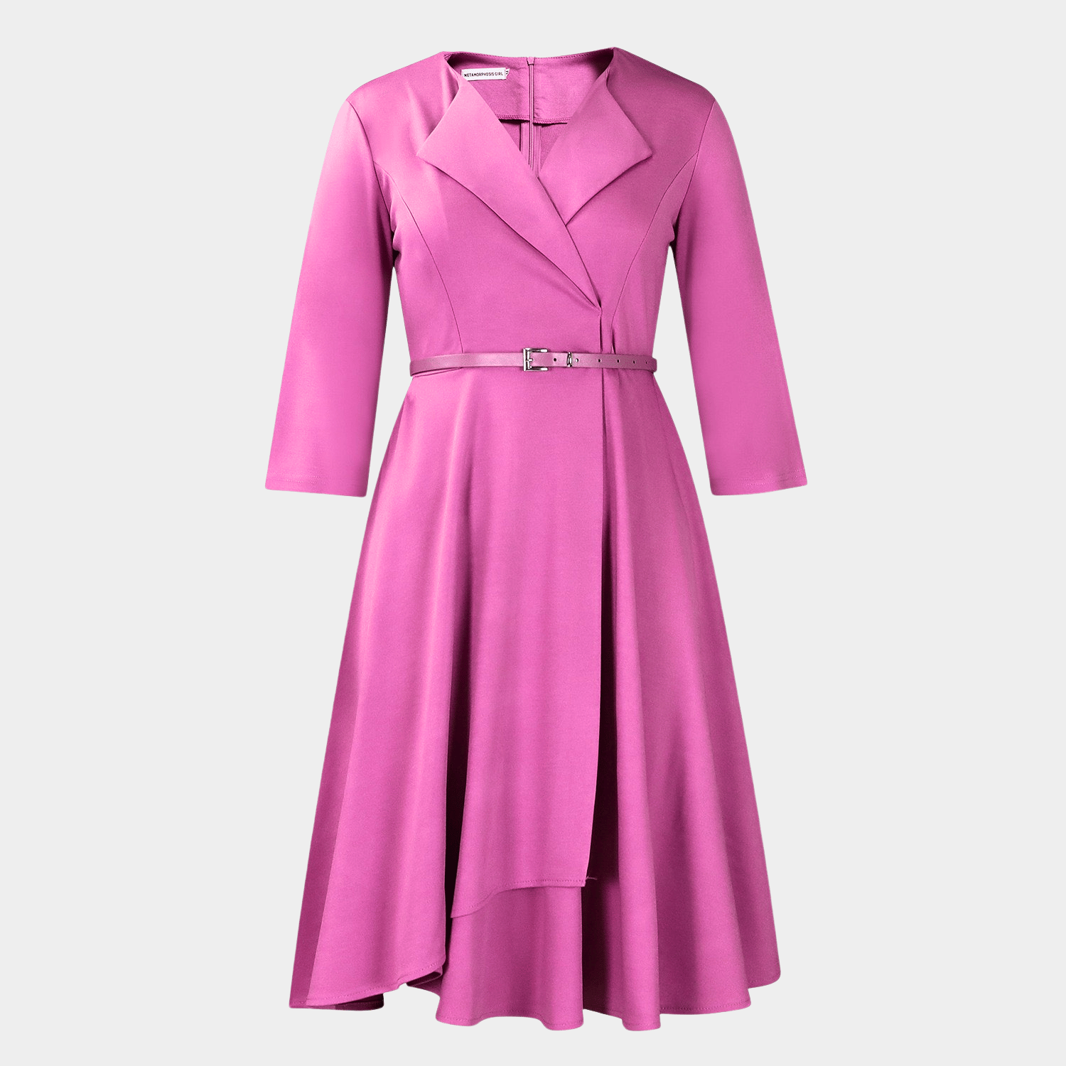 Elegant Tailored Midi Dress with Waist Belt