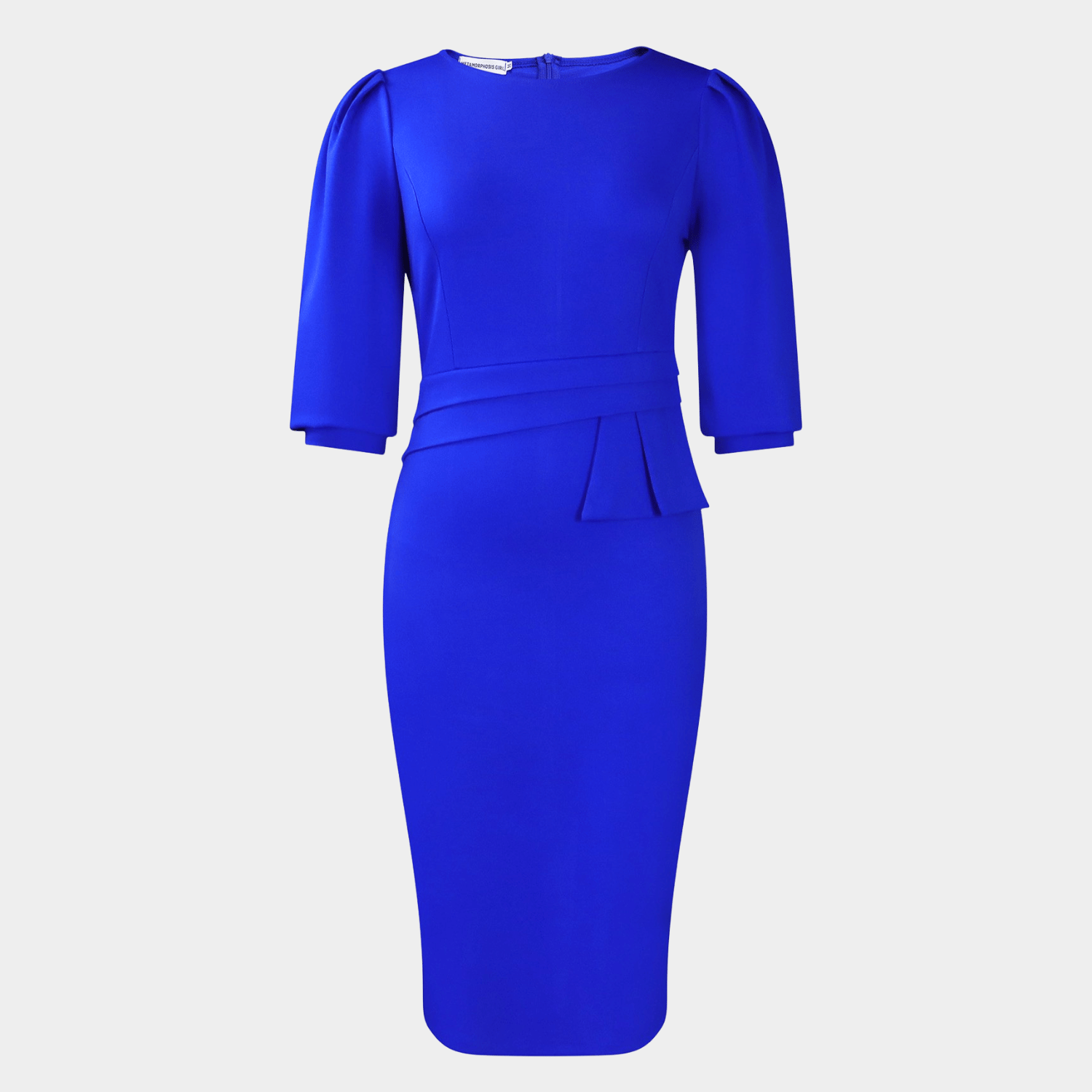 Tailored Body-Shaping Midi Dress with Defined Waist