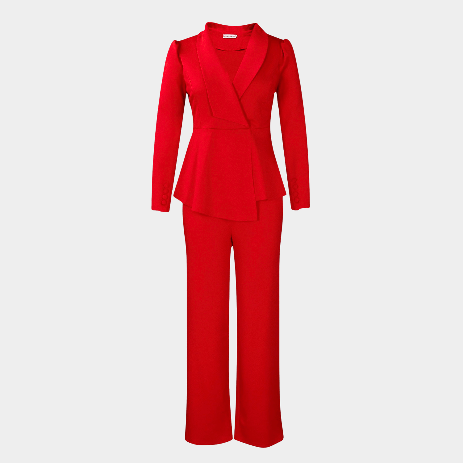 Elegant Tailored Pantsuit with Structured Jacket
