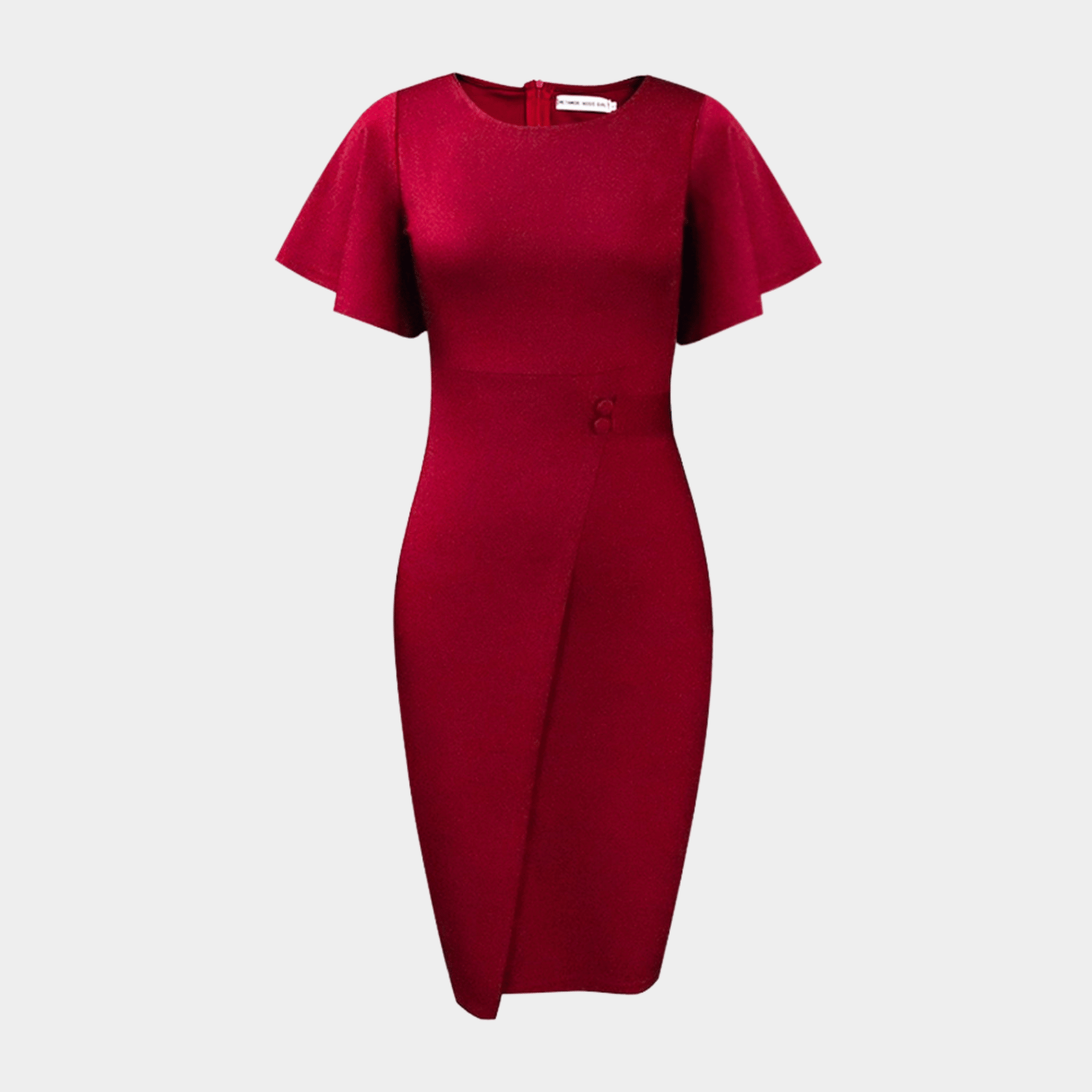Elegant Body-Shaping Midi Dress with Cape Sleeves