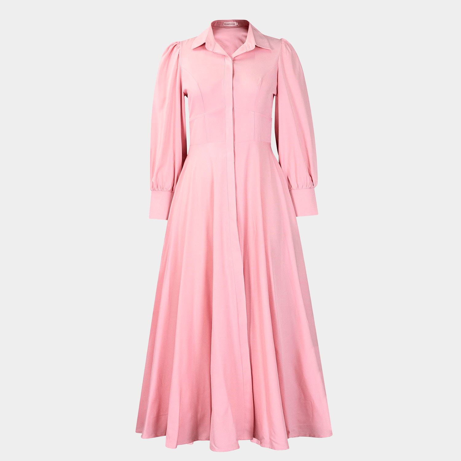 Elegant Buttoned Maxi Dress with Defined Silhouette