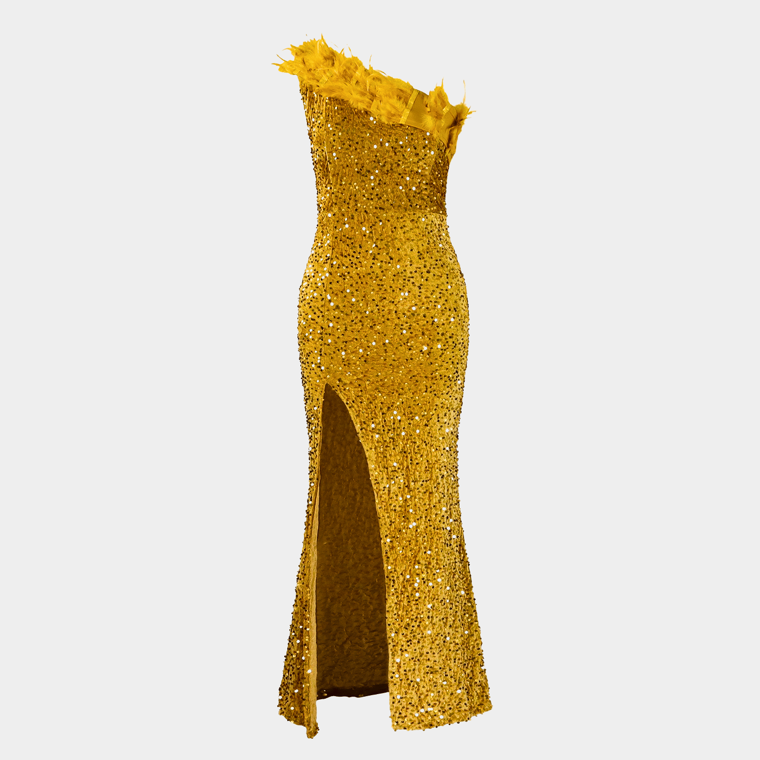 Imperial One-Shoulder Sequin Gown