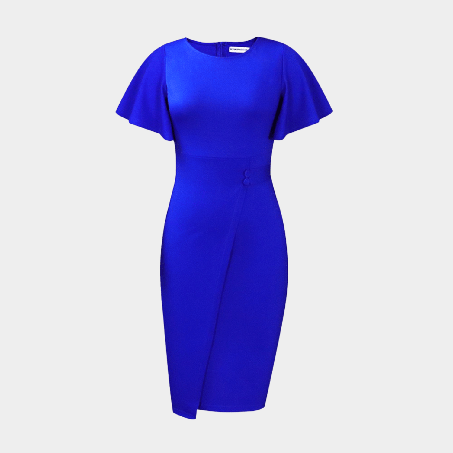 Elegant Body-Shaping Midi Dress with Cape Sleeves