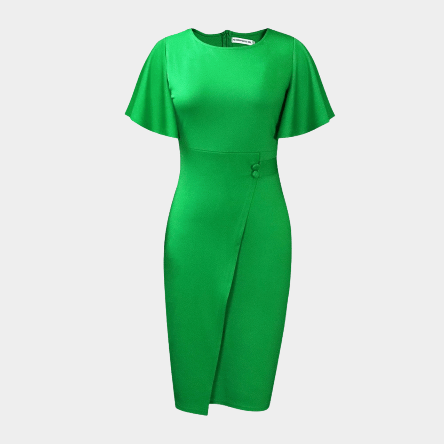 Elegant Body-Shaping Midi Dress with Cape Sleeves