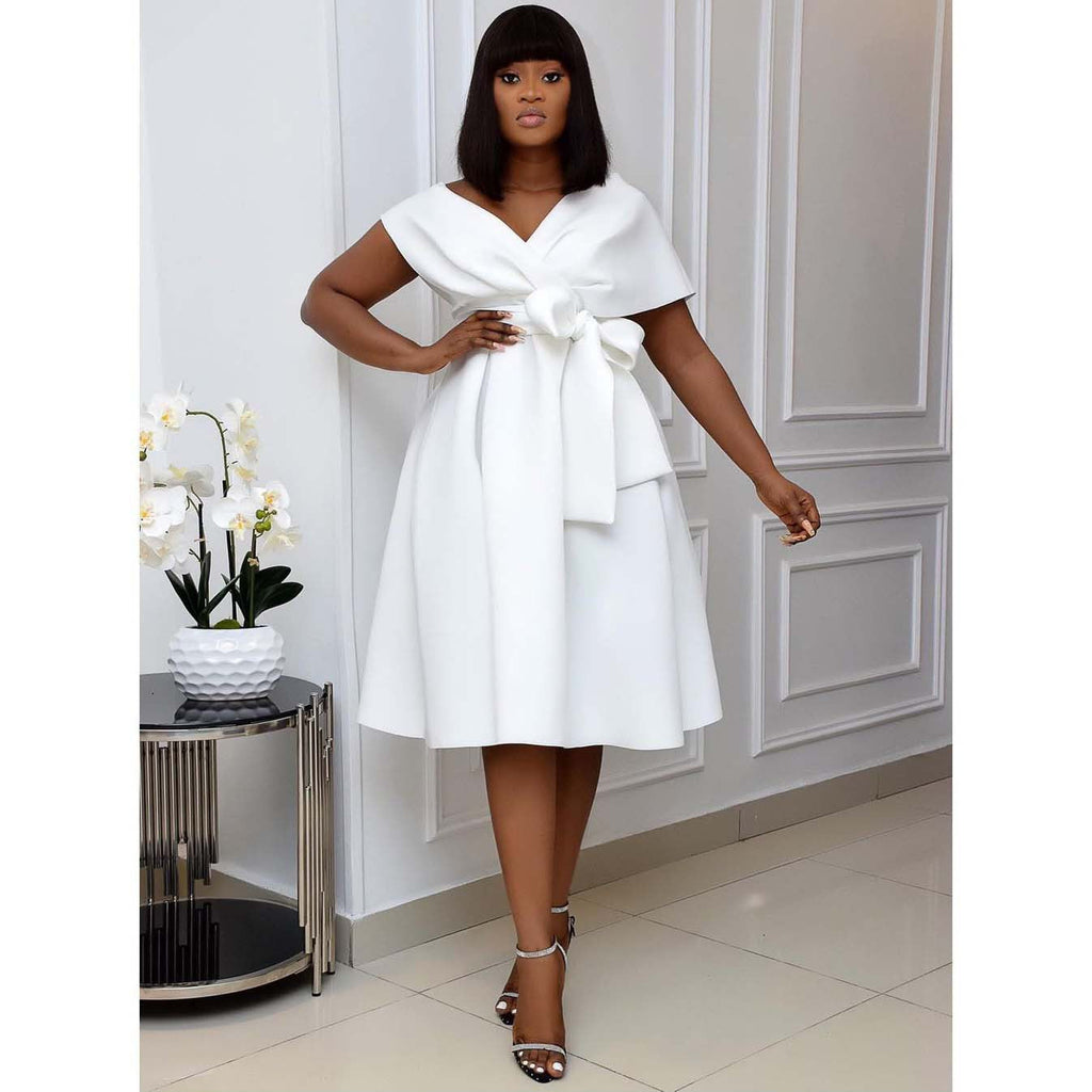 Sculpted Off-Shoulder Midi Dress with Tailored Fit