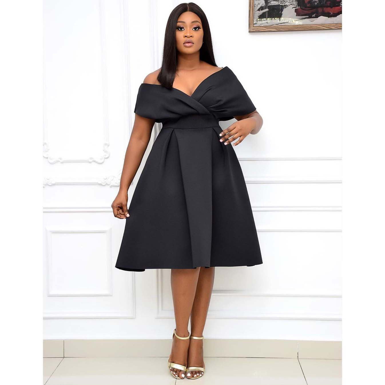 Sculpted Off-Shoulder Midi Dress with Tailored Fit