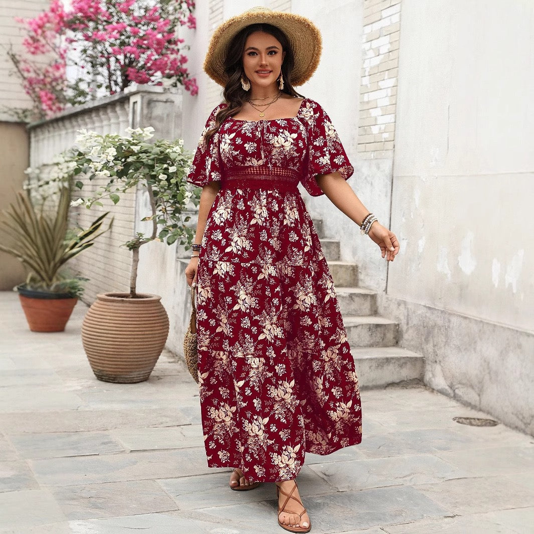 Plus Size Floral Harmony Maxi Dress