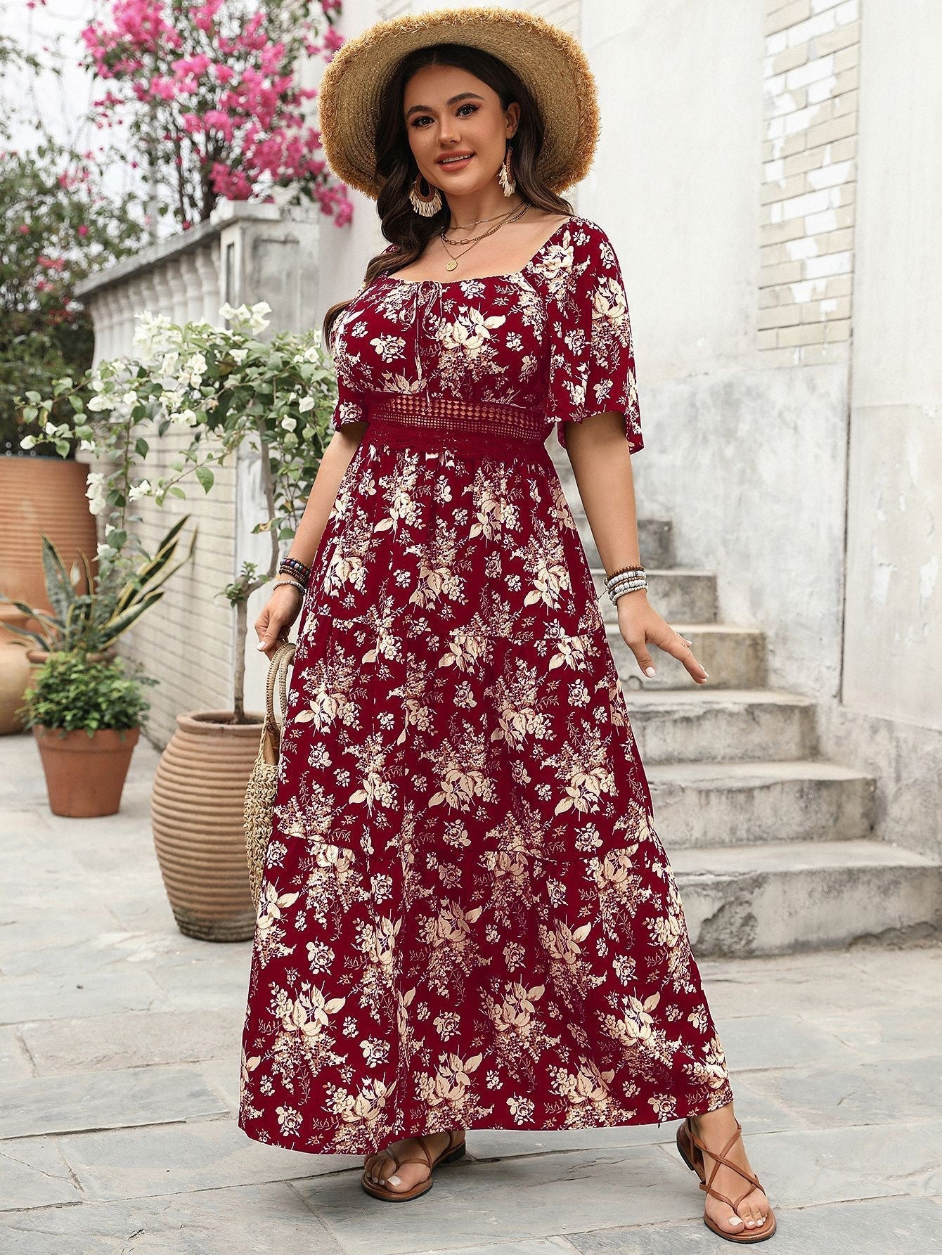 Plus Size Floral Harmony Maxi Dress
