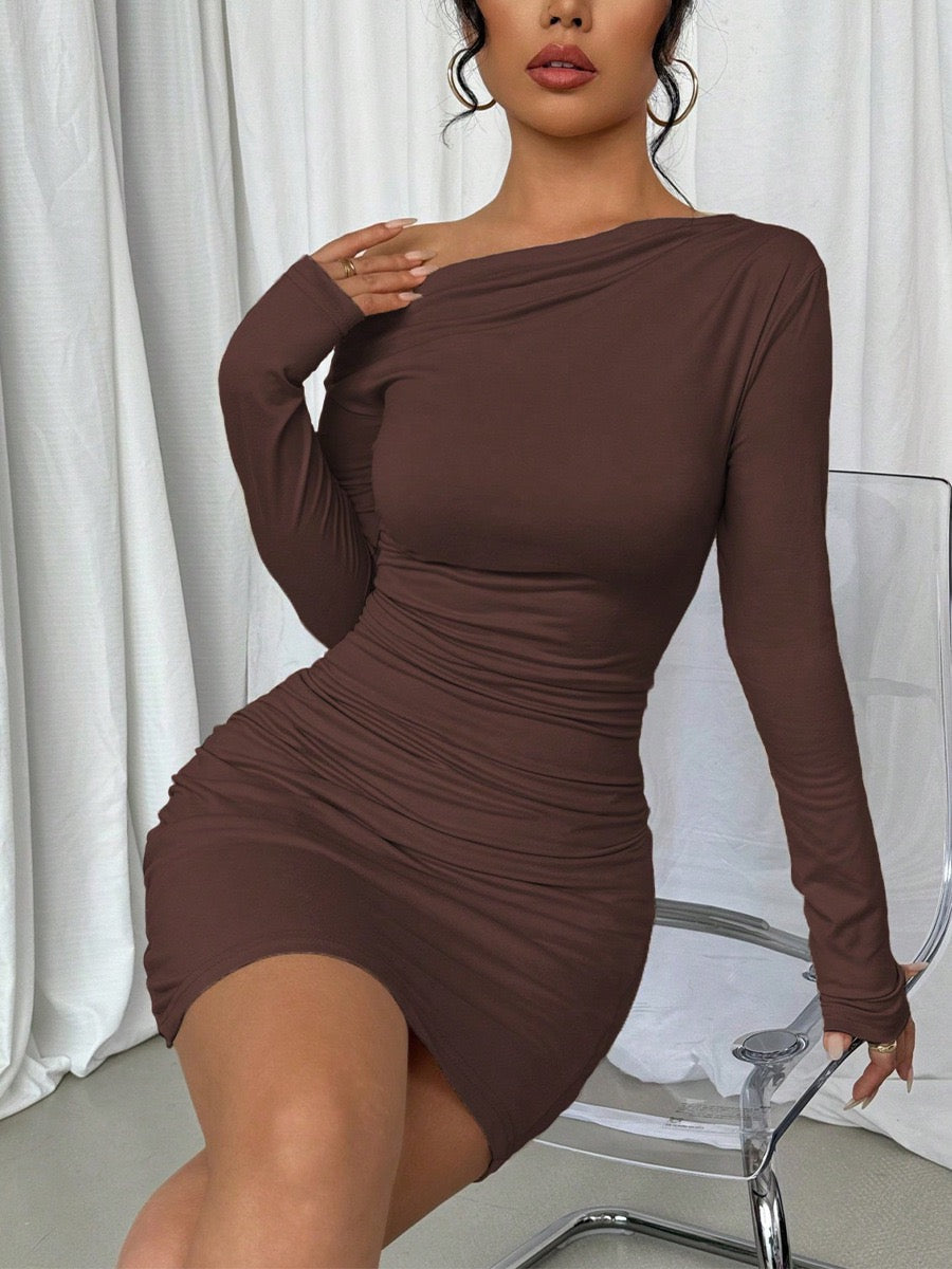 One Shoulder Curve Sculpting Dress