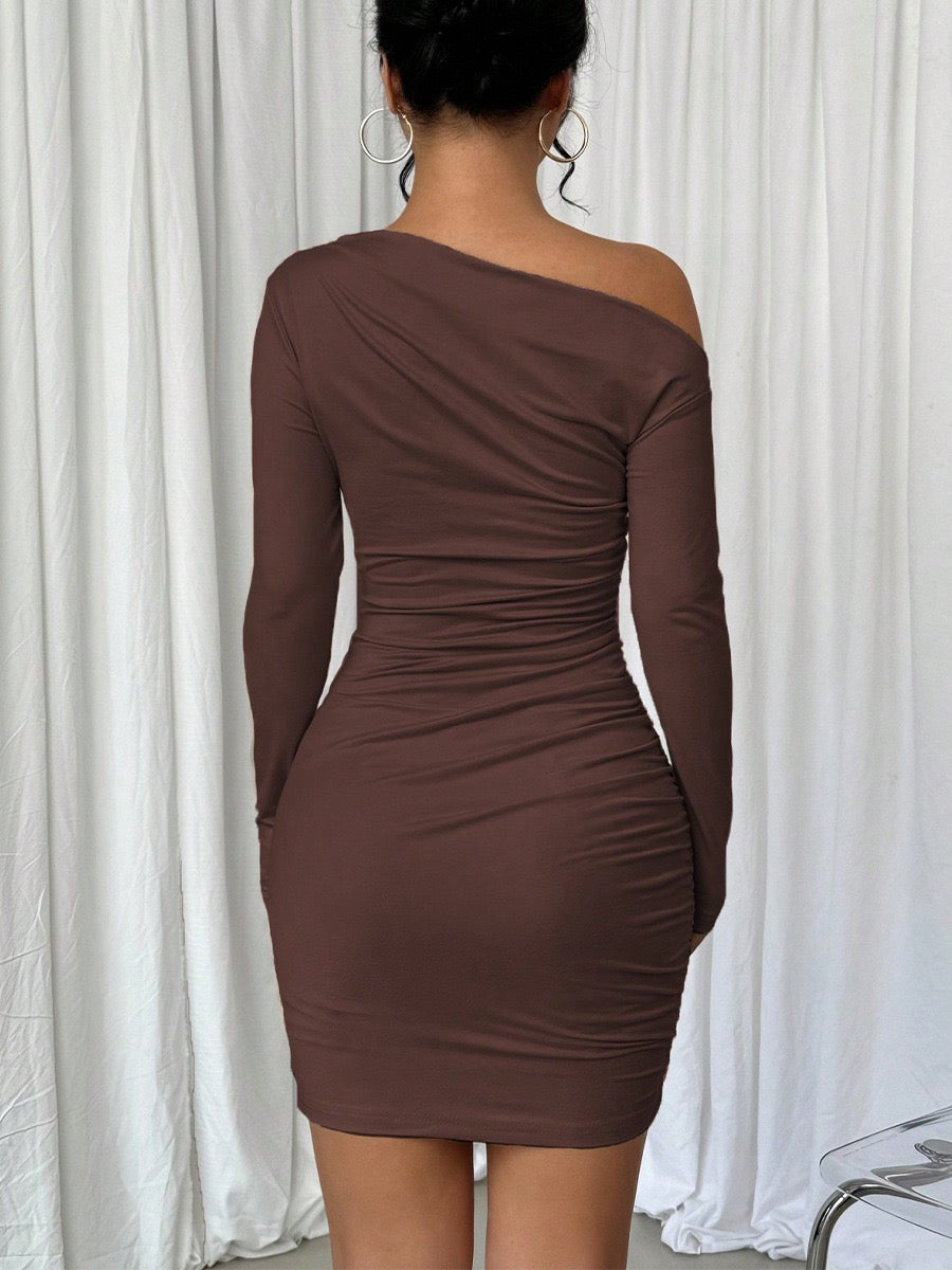 One Shoulder Curve Sculpting Dress