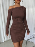 One Shoulder Curve Sculpting Dress