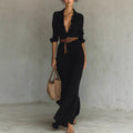 Elegant Flowing Belted Maxi Dress